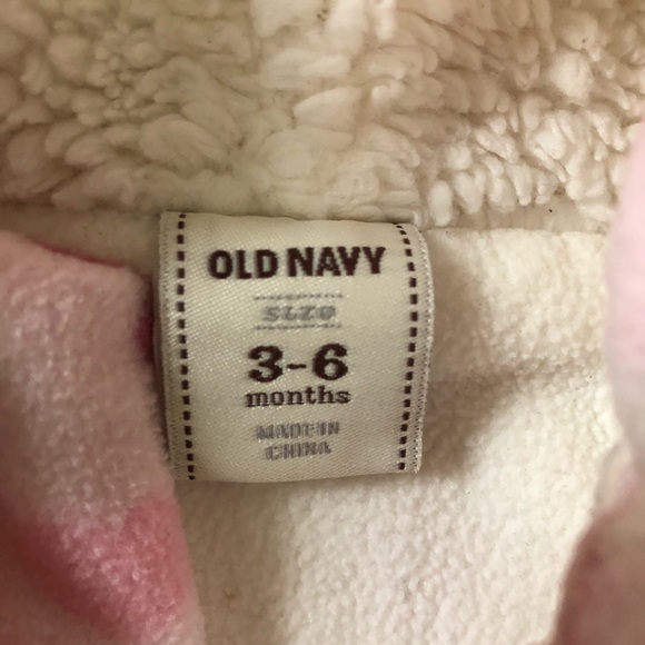 Old Navy Baby Fleece Bunting Snowsuit 3-6 months - Picture 4 of 4
